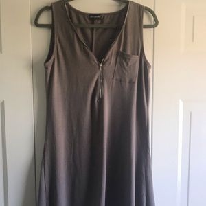 Zippered V-Neck Asymmetrical Dress/Tunic